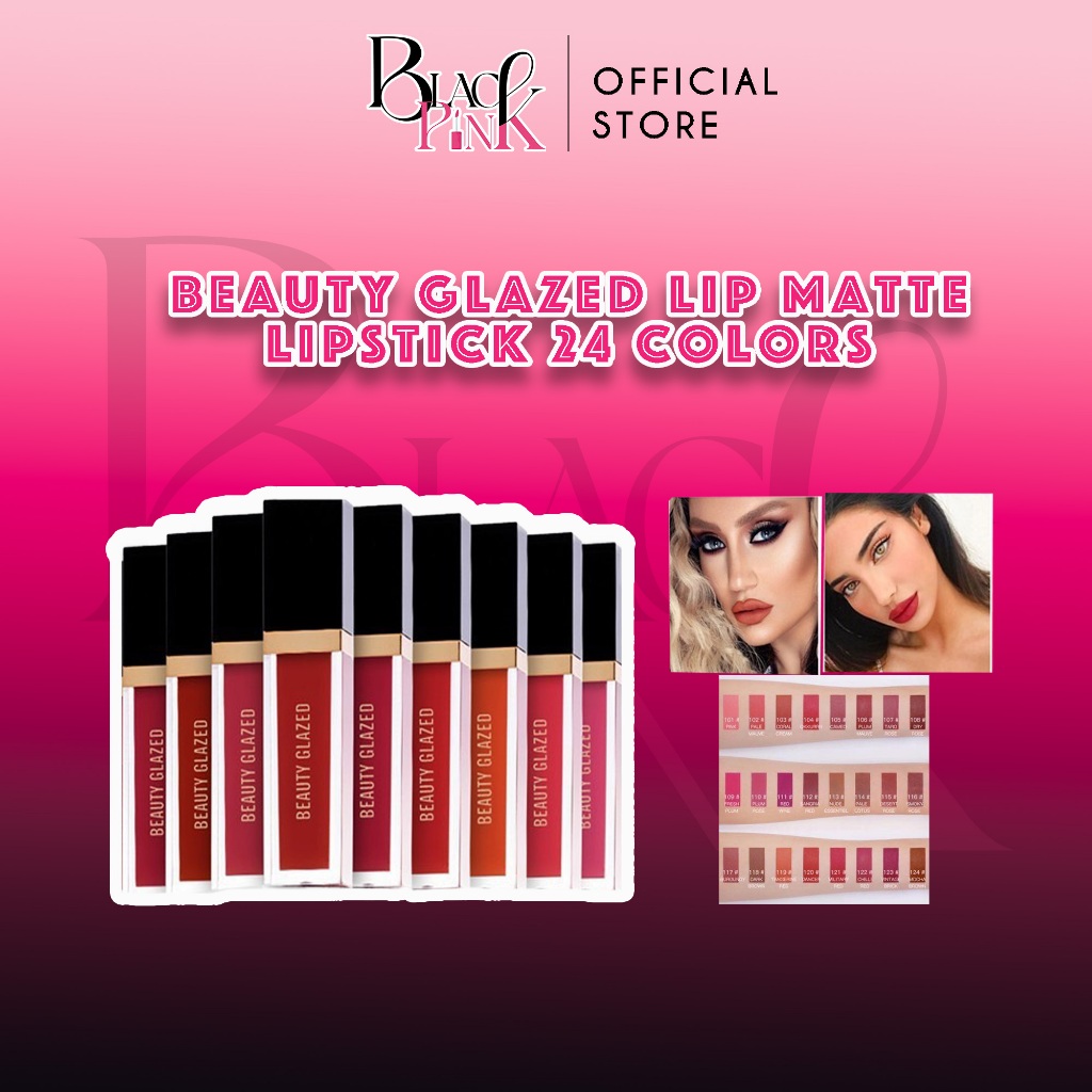 Beauty Glazed Lip Matte Lipstick Available in 24 Colors  - B31 B 31 (SHADE 121 - 124) Lip Cream Lip 