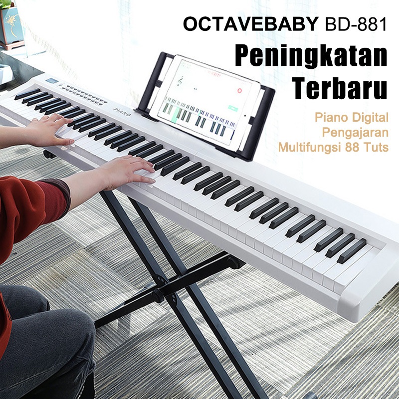 NEW  Benston Music-Keyboard elektrik lipat 88 tuts portabel charging rumah anak/pemula, 88-tuts