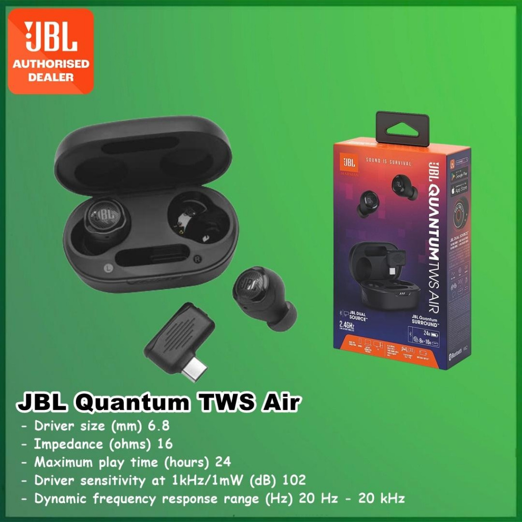 JBL Quantum TWS Air Quantum Air True Wireless Gaming Earbuds Earphones