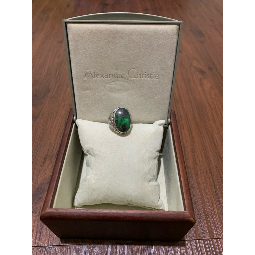 Pirus Persia hijau kedondong menyala ring perak uk.16