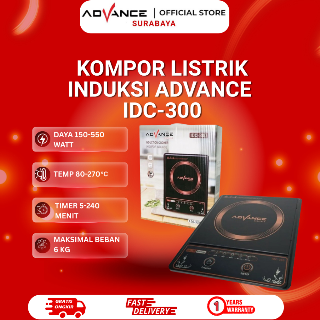 Kompor Listrik Induksi Advance IDC300 / IDC-300 Kompor Listrik ADVANCE
