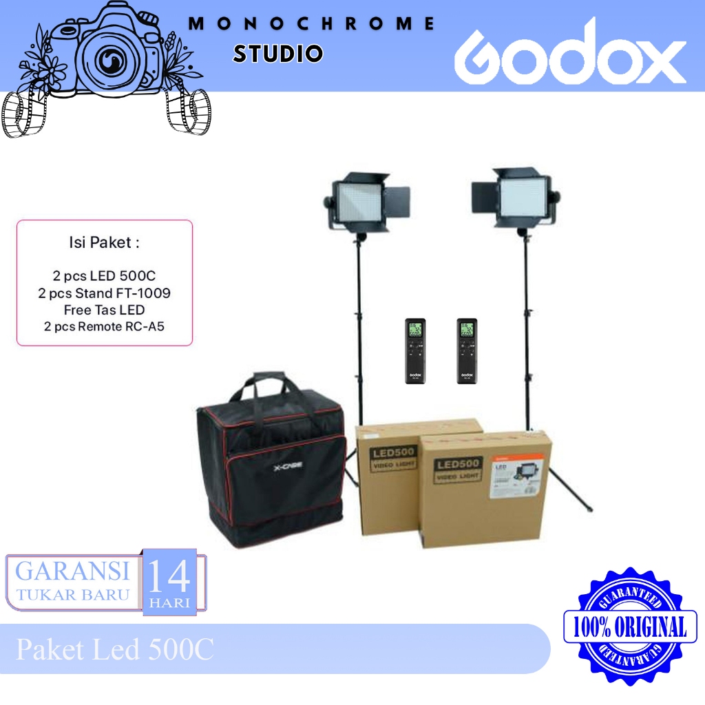 Paket Led Godox 500C with Bag LED 500C 500 C
