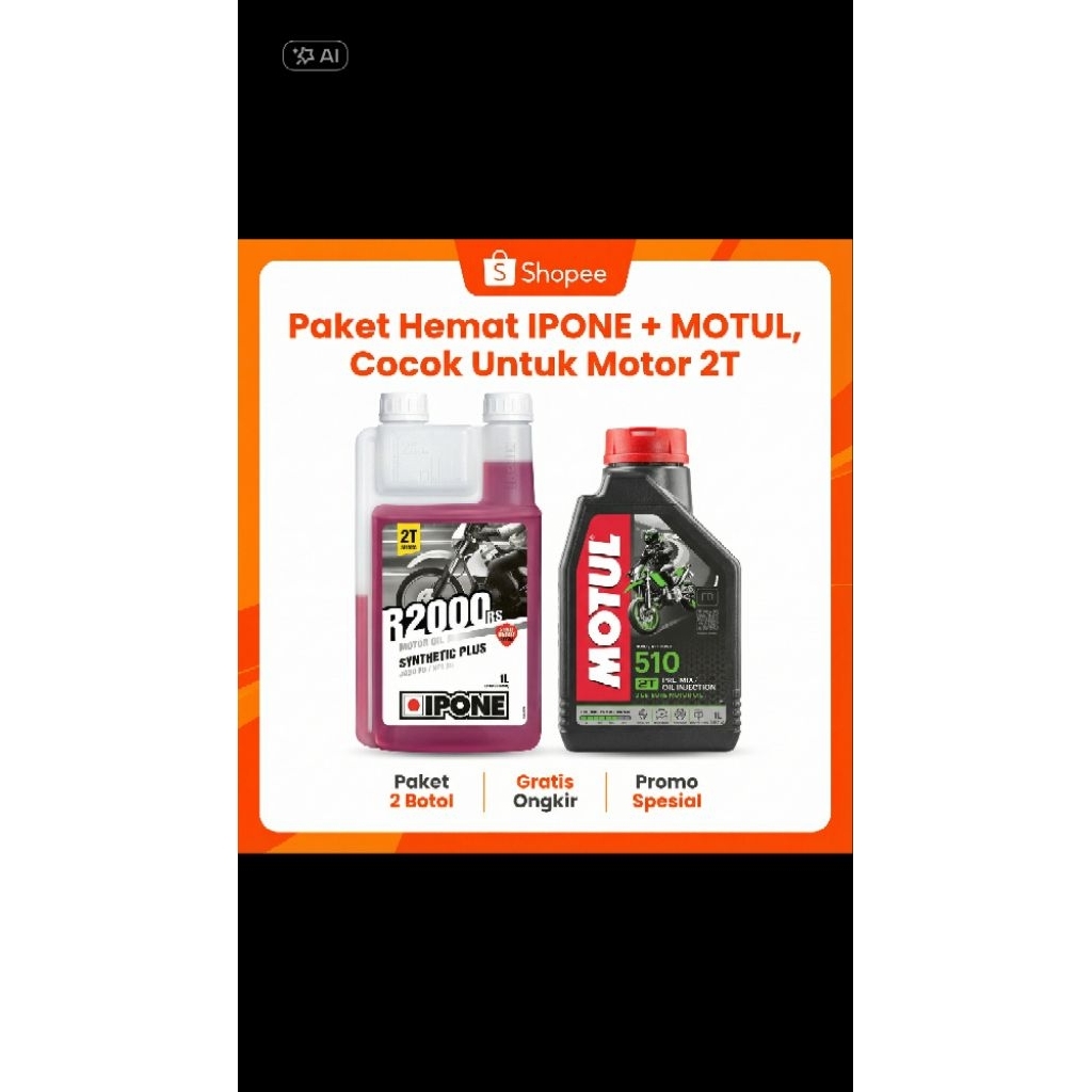 Oli Samping 2T IPONE R2000 + MOTUL 510 1LTR