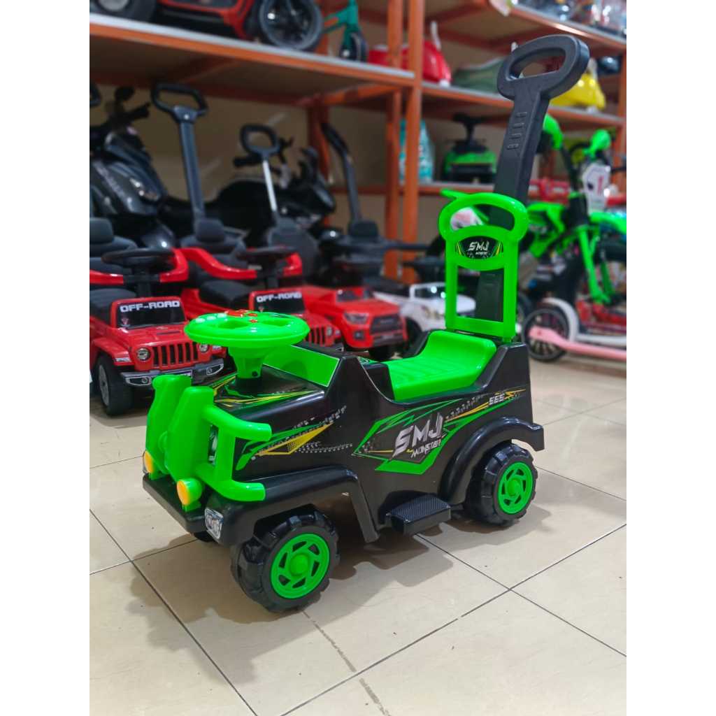 Mainan Anak Mobil Dorong - SMJ 572 Mobil Dorong Anak Ride On dengan Stang Pendorong & Setir