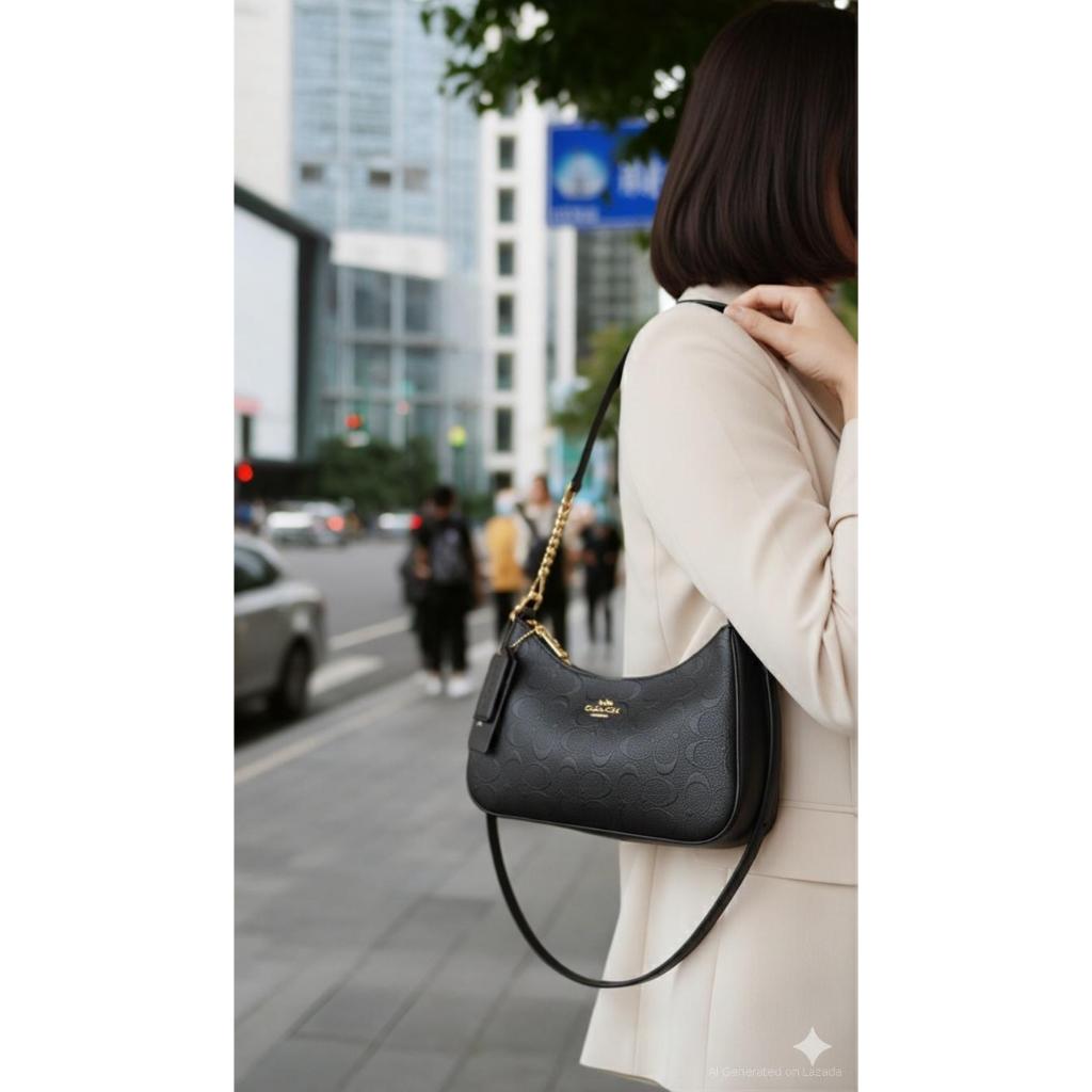 HENOY Coc Tas Top Handle & Selempang Wanita Rantai Logo Premium