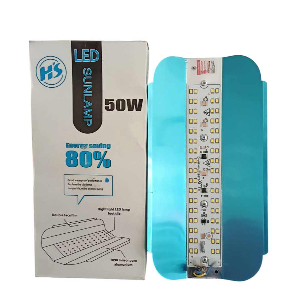 Rumahleha Lampu Jalan 50Watt Ac / Dc 220V / 12V Pju Led Sunlamp Sorot Outdoor Penerangan Street