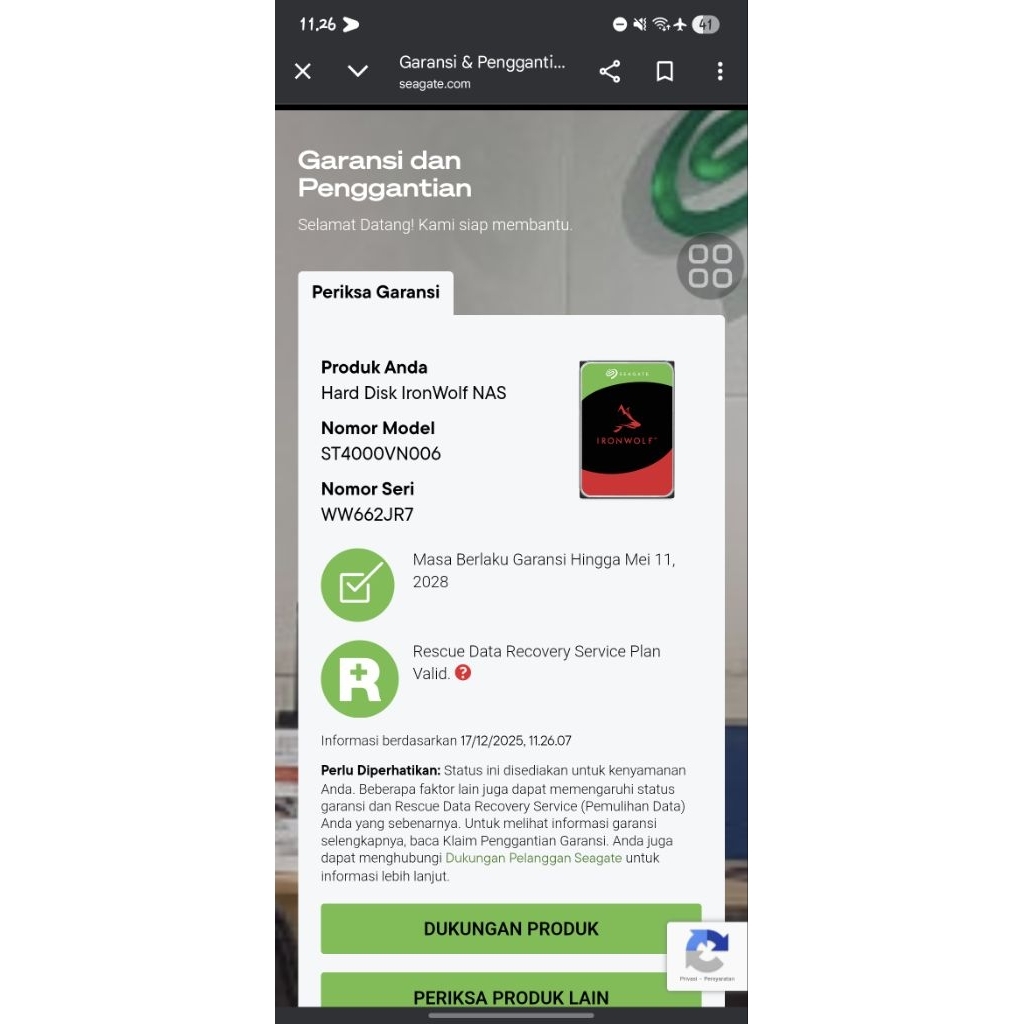 HDD 4TB Seagate Ironwolf Like New