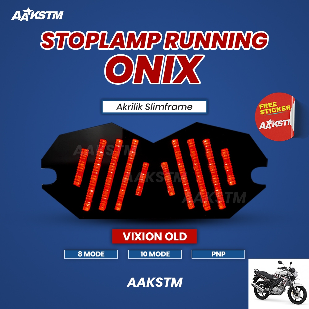 Stoplamp Running Onix Vixion Old Lampu Rem LED 8 & 10 Mode Variasi Motor Aa Kastem