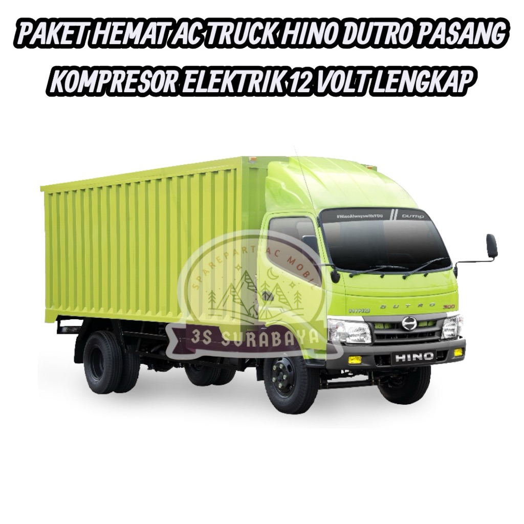 Paket Hemat Ac lengkap HINO dutro 130 300 pasang kompresor elektrik 12 Volt tinggal pasang Lengkap (