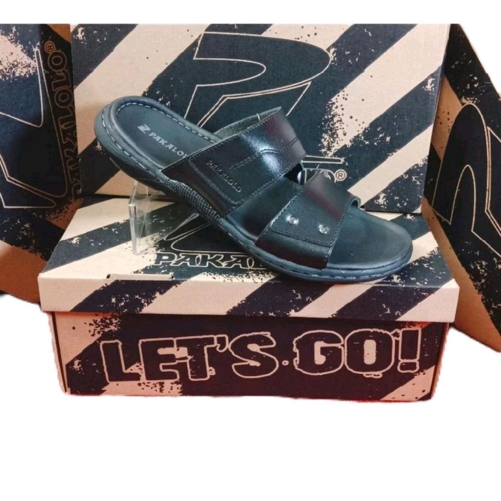 PAKALOLO ARJUNA 03 HITAM Sandal Slide Pria Original Leather
