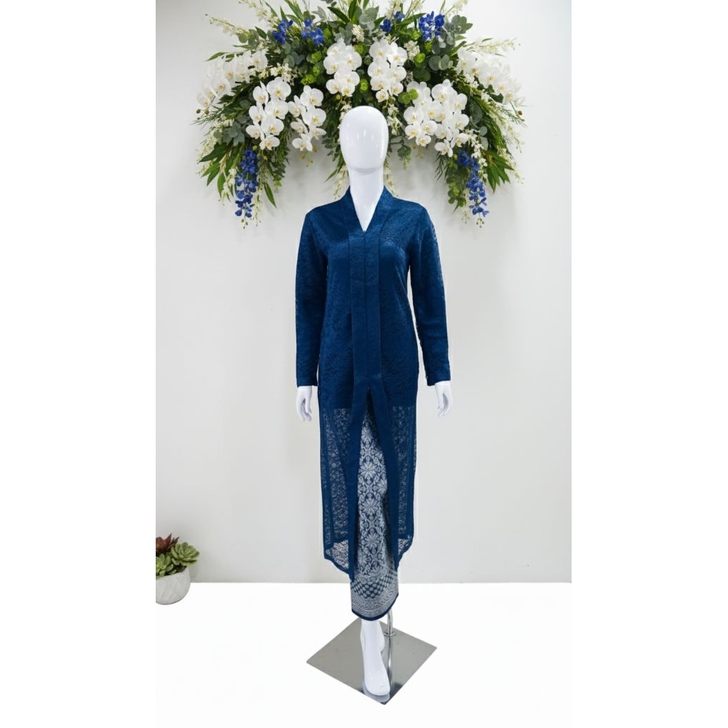 Kebaya Brukat Long Hayati dan Songket lilit//Kebaya Brukat Hayati floy panjang//kebaya hayati//Songk