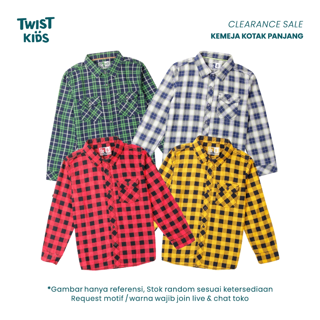 Twist Kids - Kemeja Lengan Panjang Motif Kotak NC Anak Laki-Laki