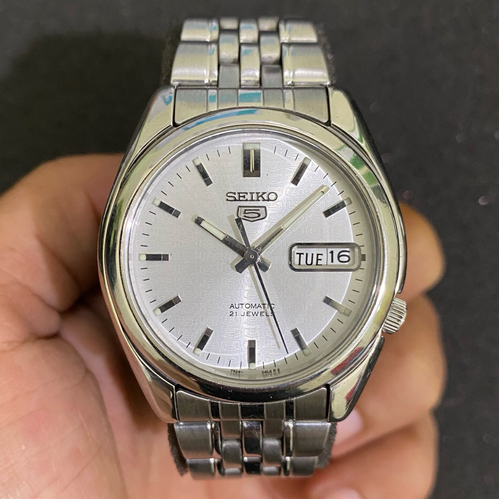 (SOLD OUT) Seiko 5 Automatic SNK355 White Sunburst 555 Dial