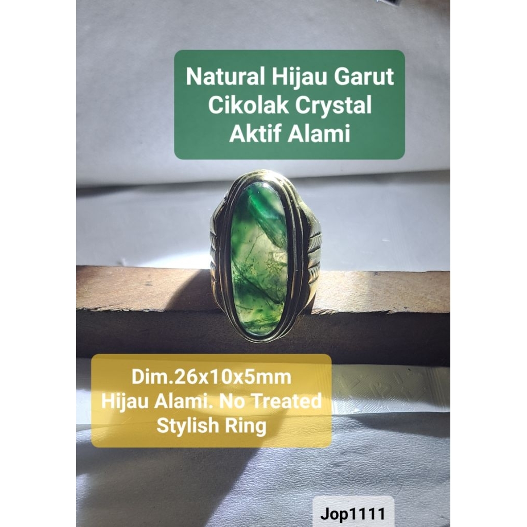 Batu Natural HIJAU GARUT CIKOLAK CRYSTAL Aktif Alami Cincin Ijo Garut Vintage Batu Alam Hijau Garut 