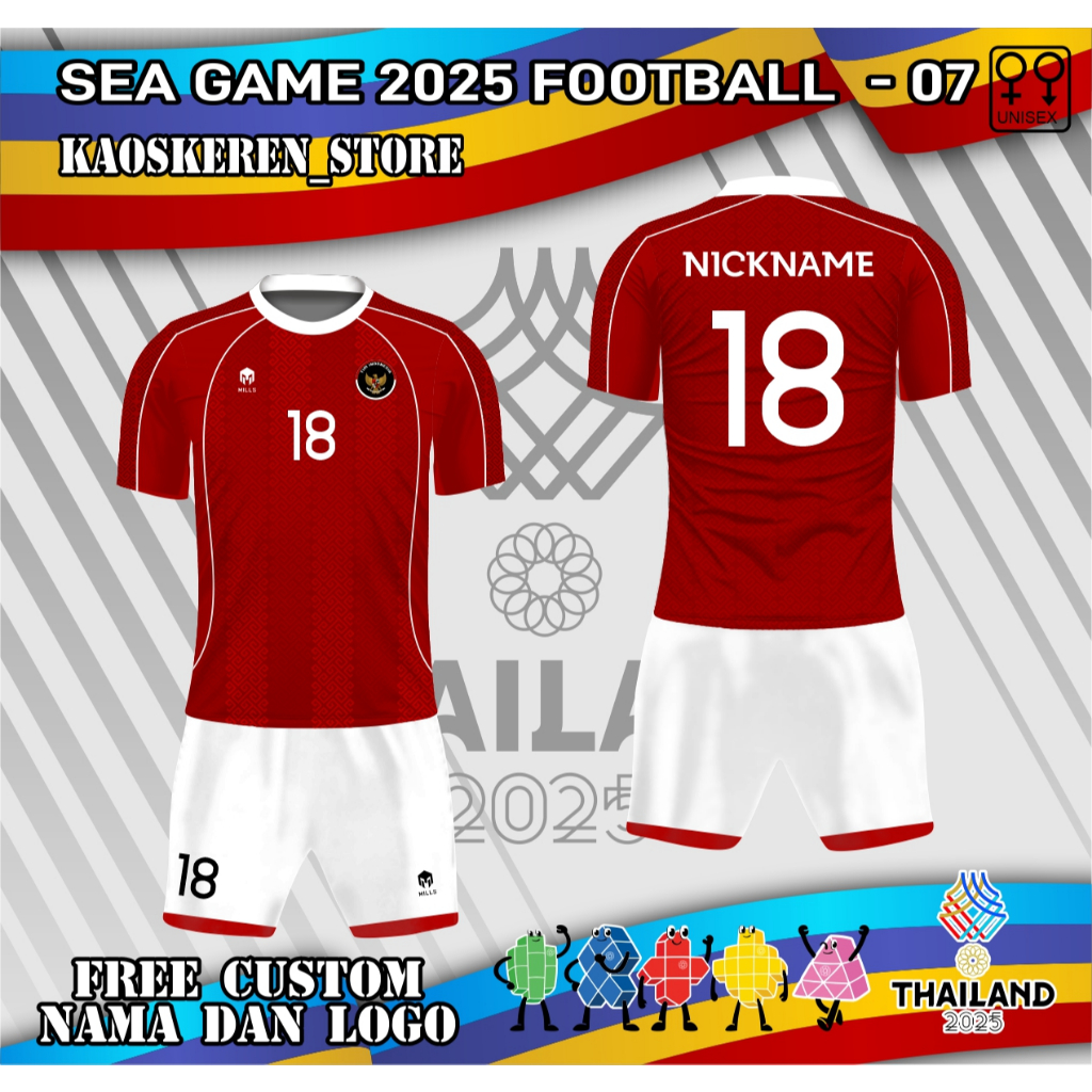 Jersey setelan bola timnas indonesia sea games thailand 2025 kaos sea games timnas indonesia kaos ti