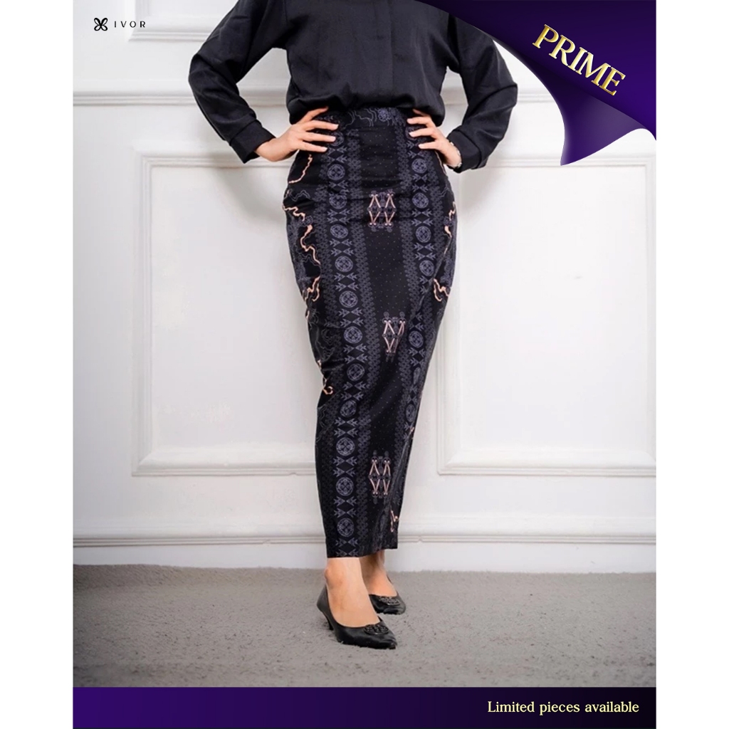 Laskala x IVOR Sentani Skirt Rok Batik Hitam Panjang