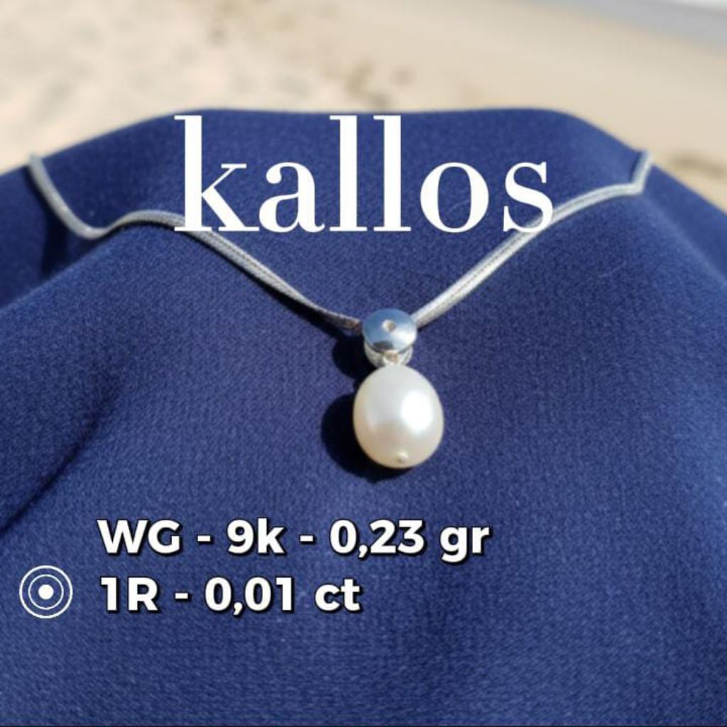 Liontin Mutiara Air Tawar Emas dan Berlian