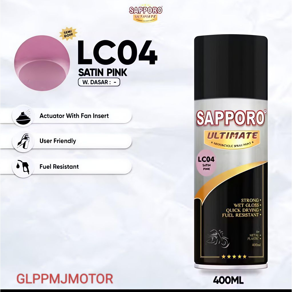 Sapporo Saporo LC04 Satin Pink 400ml T41 Red Reborn Cat Semprot Spray Paint Motor Pilok Pylok Pilox 