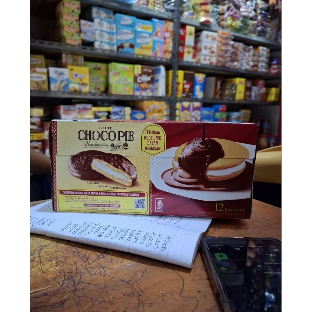 Lotte Choco Pie Marshmallow Isi 12 Pcs | Snack Premium | Promo Kode Unik Berhadiah | Grosir