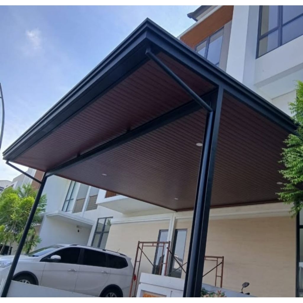 atap sepandek kanopi  plafon pvc untuk depan rumah