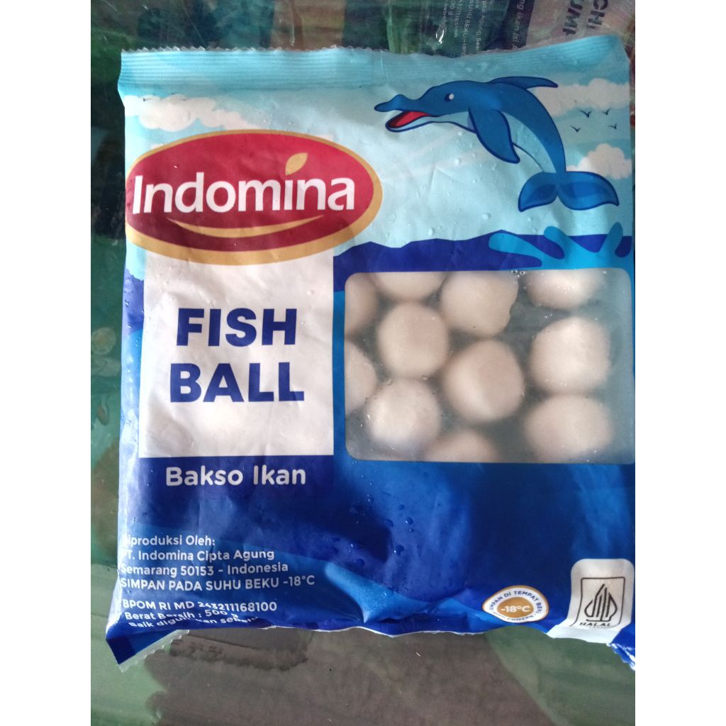 Bakso Ikan Indomina 500g - Frozen Fish Ball Cocok untuk Shabu-Shabu, Kuah & Seblak