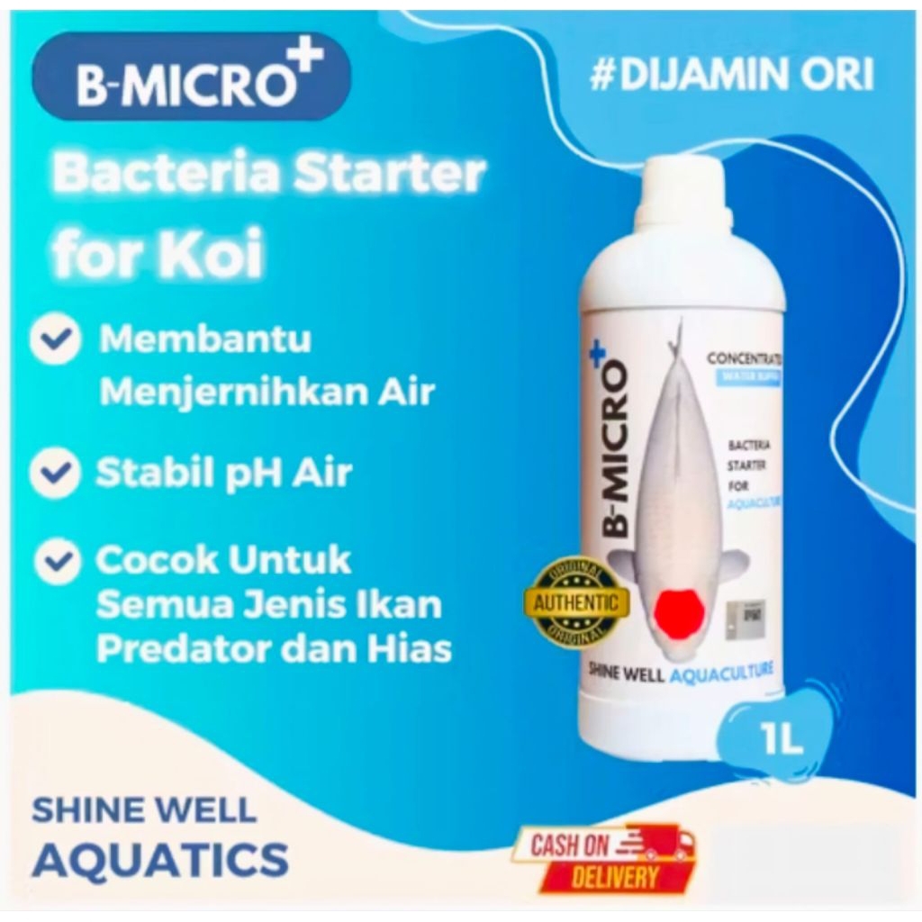 BMICRO+ Shine Well Aquaculture | 1000 ml | Bakteri Starter Aquaculture, Menjernihkan Air Kolam Ikan 