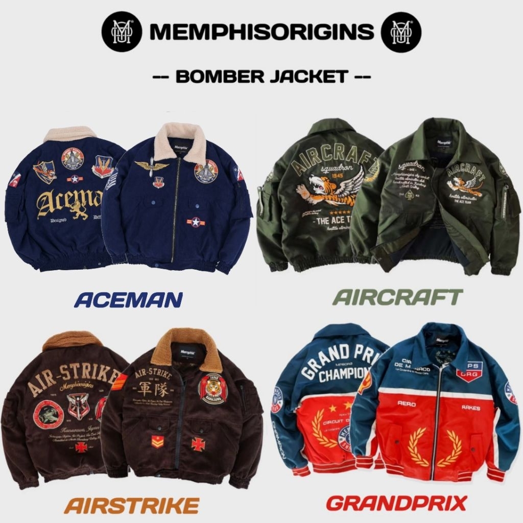 BOMBER FLIGHT JACKET MEMPHIS - ACEMAN | AIRCRAFT | GRANDPRIX | LIGHTSPEED | OXFORD | AIR STRIKE | RO