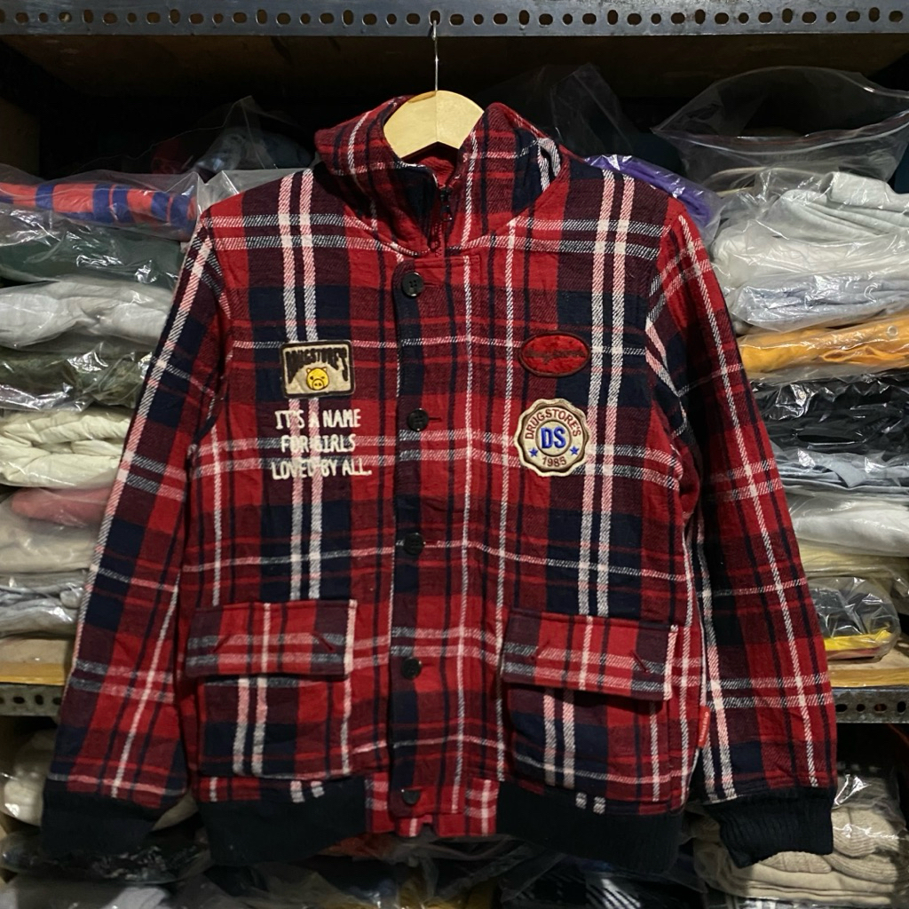 Drug Store's Japan Plaid Jacket Merah Size 2 63x53