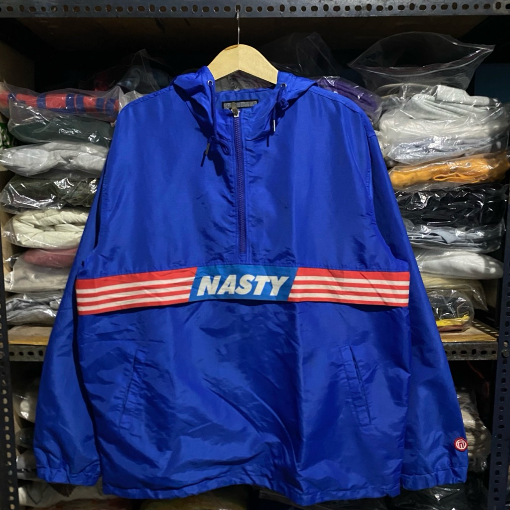 Nasty Palm Pullover Cagoule Jacket Biru Size L 75x65