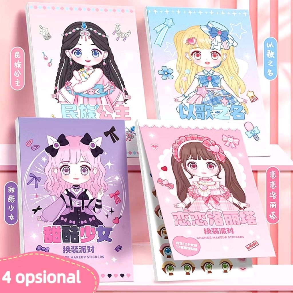 buku sticker dress/ mainan anak edukasi sticker buku dress