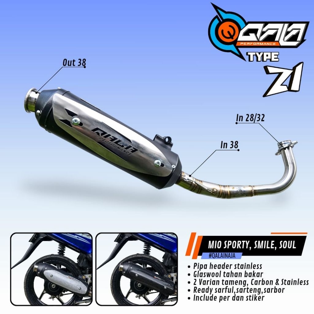 KNALPOT Standar Racing MIO type Z1 NOUVO Z LELE Mio Sporty original qala performance