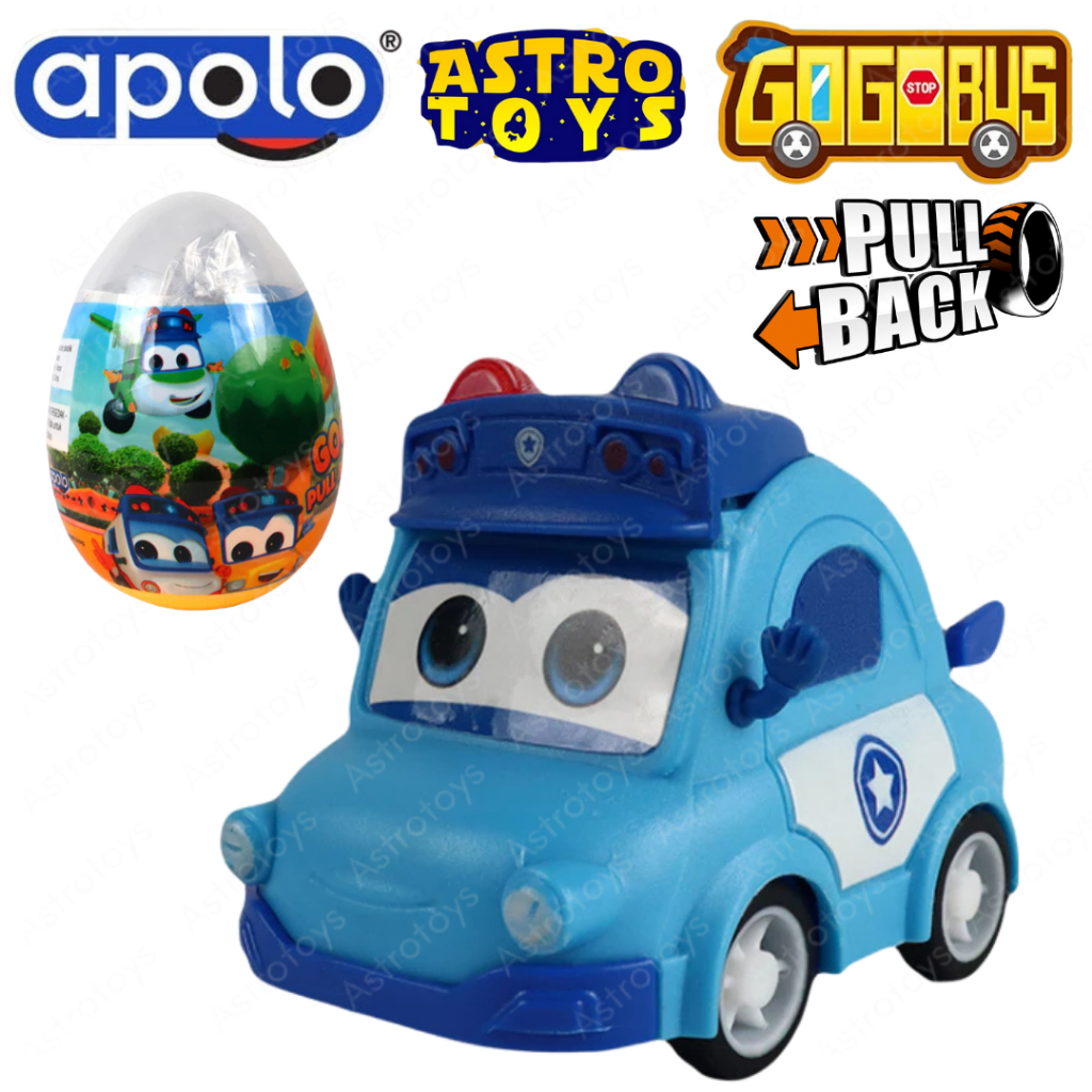 Apolo Gogo Bus Police Officer Pull Back Original / Mainan Mobil Polisi