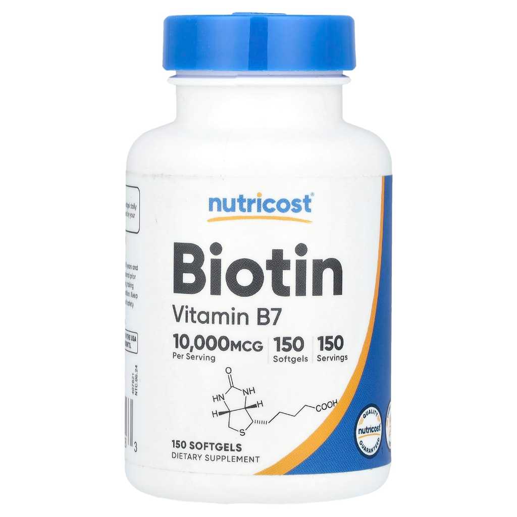 Nutricost Biotin Vitamin B7 10000 mcg 150 Softgels