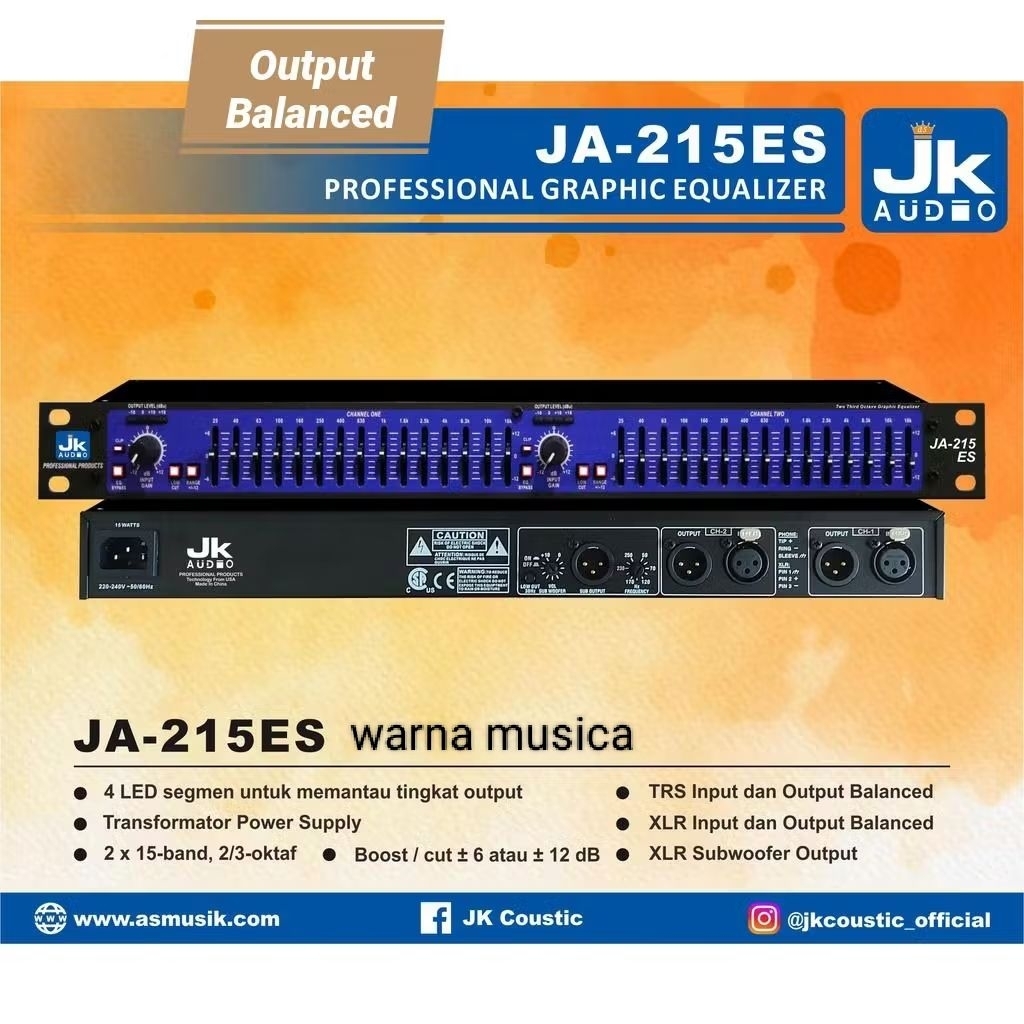 equalizer jk coustic JA215S equalizer 215sub