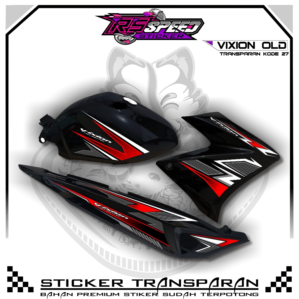 Striping VIXION OLD Variasi Stiker VIXION OLD UV TRANSPARAN KODE 27 BAHAN PREMIUM