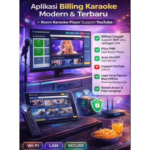 Software Karaoke Billing Profesional Terbaru + Order Makanan dari Room TERBARU v5