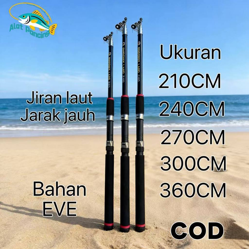 Joran Pancing Karbon Serat Berkualitas Tinggi (Pilihan Panjang: 2,1 m, 2,4 m, 2,7 m, 3,0 m, 3,6 m) –