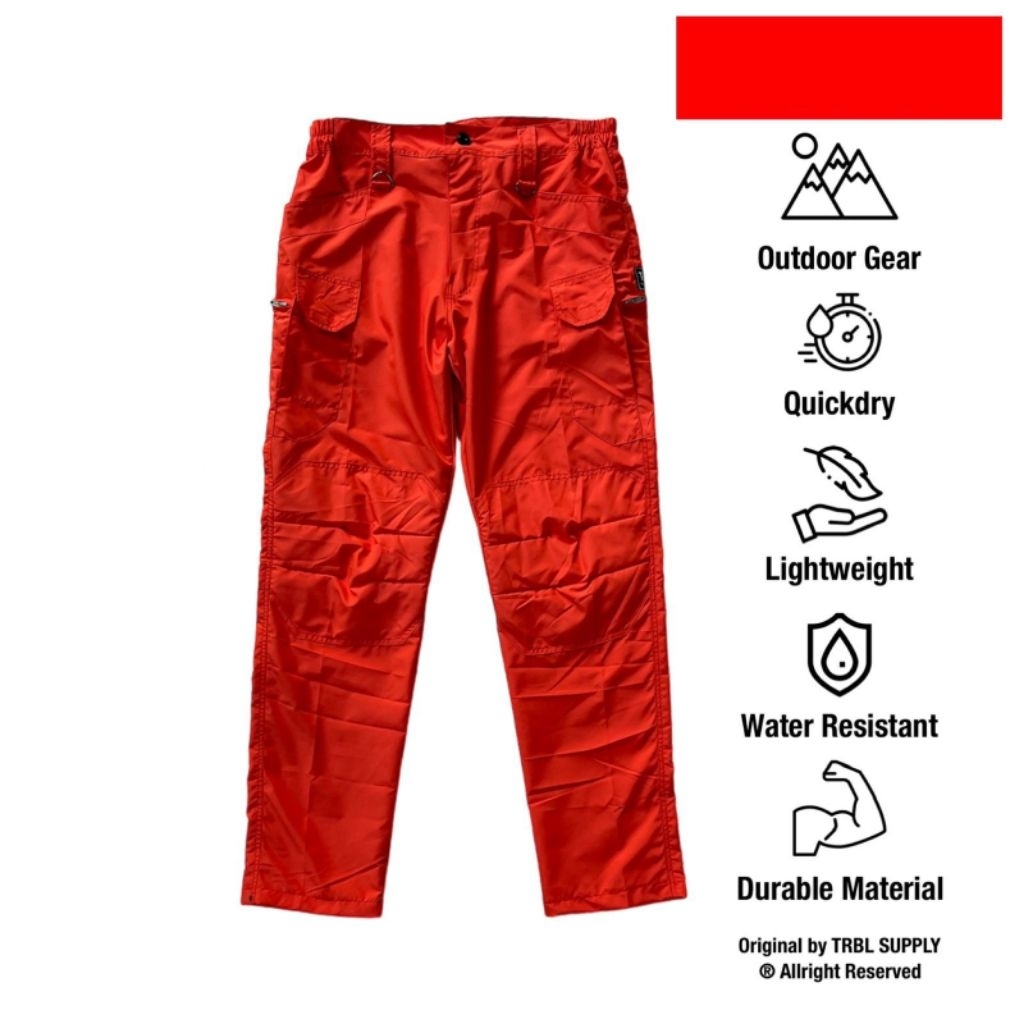 Cargo Long Pants Tactical | Celana Kargo Panjang Pria Anti Air | Quickdry Orange