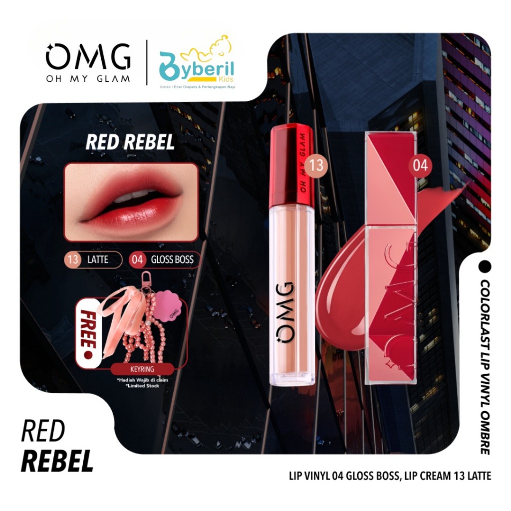 Byberilkids - Paket Ombre OMG Lip Vinyl + Lip Cream | Ombre OMG