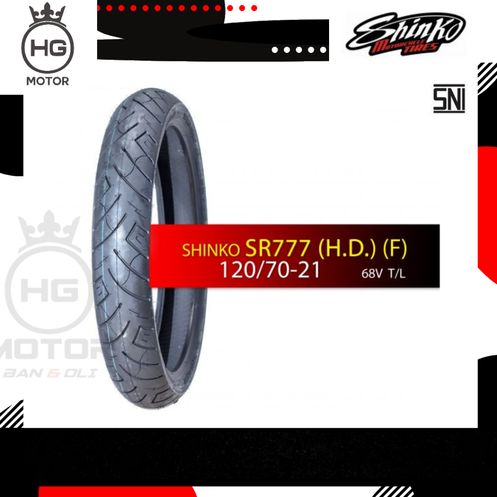 BAN LUAR SHINKO SR777 (F) 120/70-21 Ring 21 Black WW