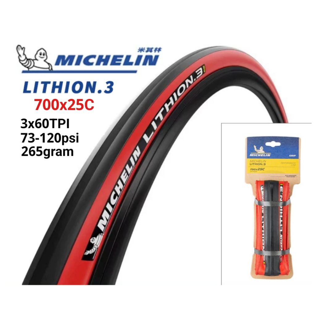 Ban luar Roadbike Michelin Lithion 3 700x25C folding