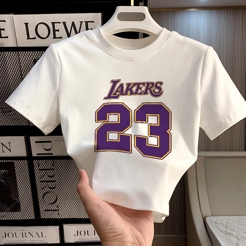 BEARPINK Baju Pusar Wanita Kaos Crop Top Wanita Polos Crew Neck Slim Fit Tshirt/Kaos Crop Wanita Kor