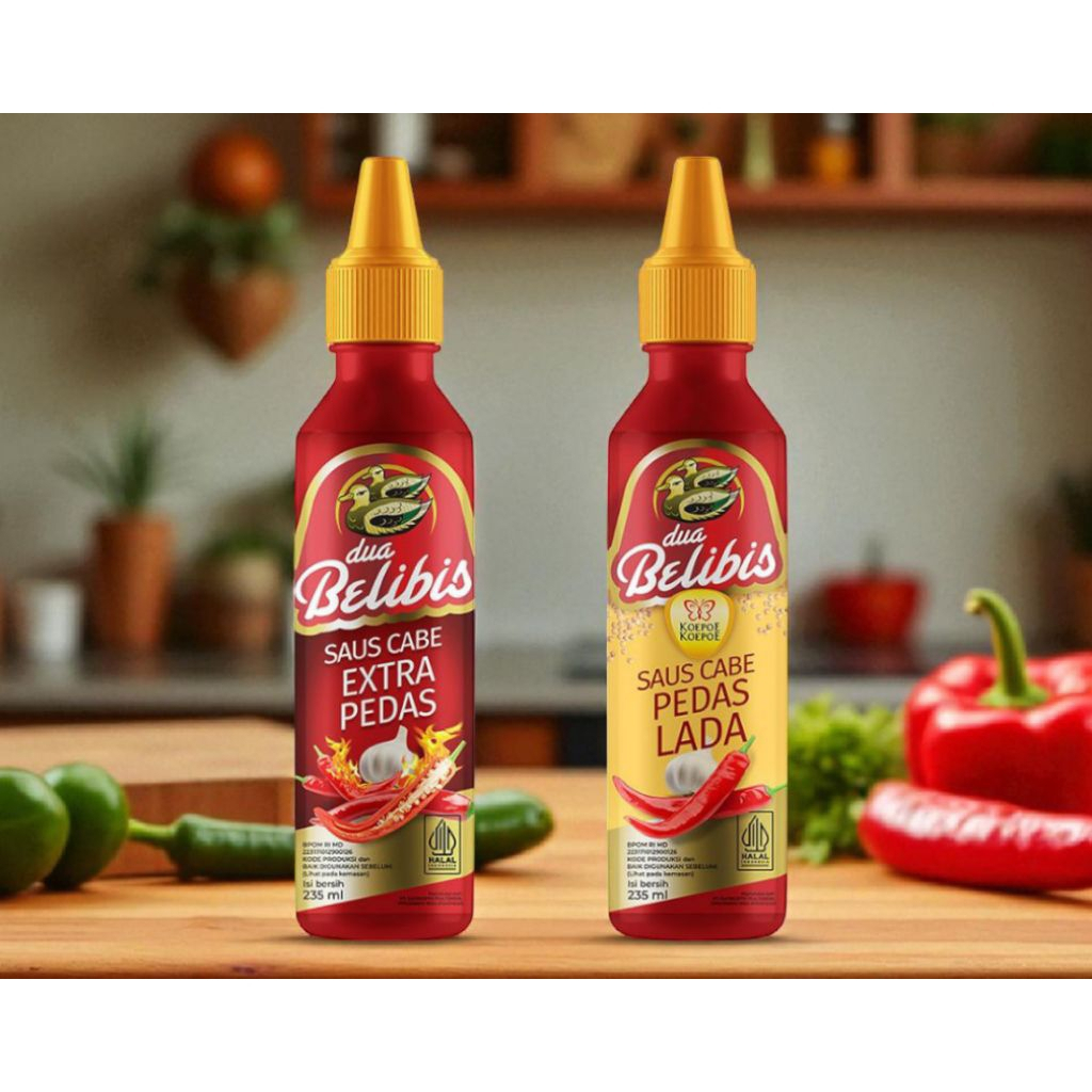 Dua Belibis Saus Sambal - Saus Sambal Extra pedas - Saus Tomat 235ml