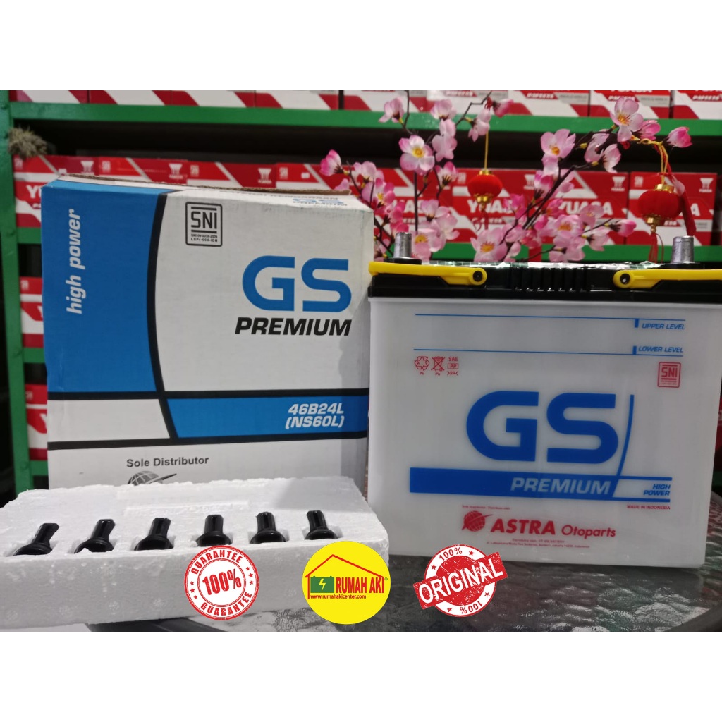 Original 100% Aki Mobil GS ASTRA NS60L 12V 45Ah / Aki Basah / Aki Konvensional / Aki Premium