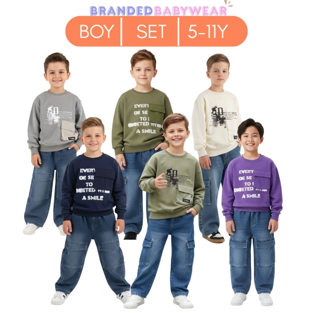 Setelan Anak Laki Laki Size 5-10Tahun Cocok Untuk Kado/Gift BBW878