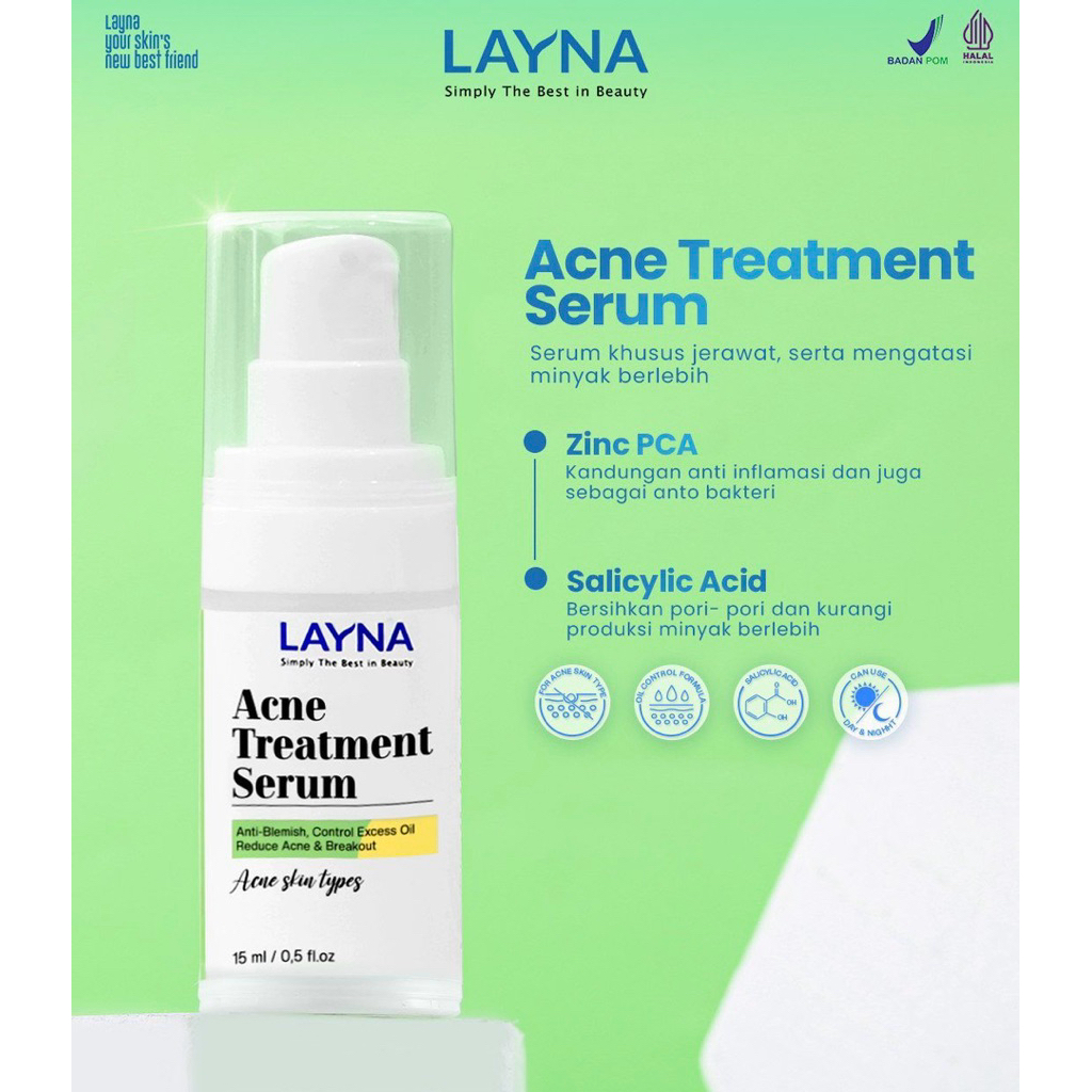(COD LAYNA) Layna Skincare Acne Treatment Serum / Layna Serum Acne / Serum Jerawat / Jakwir Kosmetik