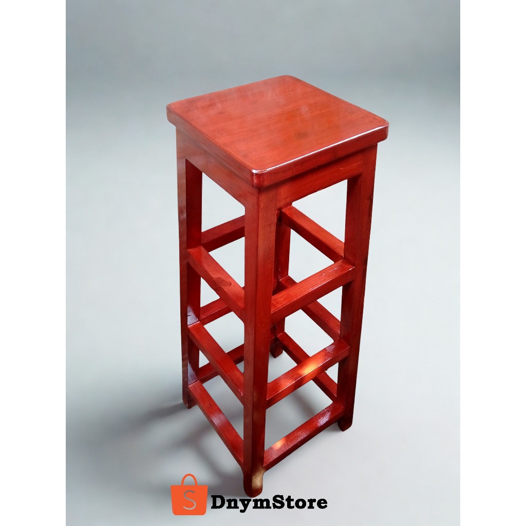 Kursi Bar/Tangga Jati Belanda Tinggi 100cm Termurah Full Merah