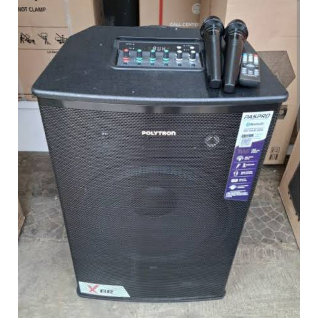 Polytron professional speaker portable bluetooth karaoke 12 inci pas pro12f7 pro 12f7 12 inch 2 mic 