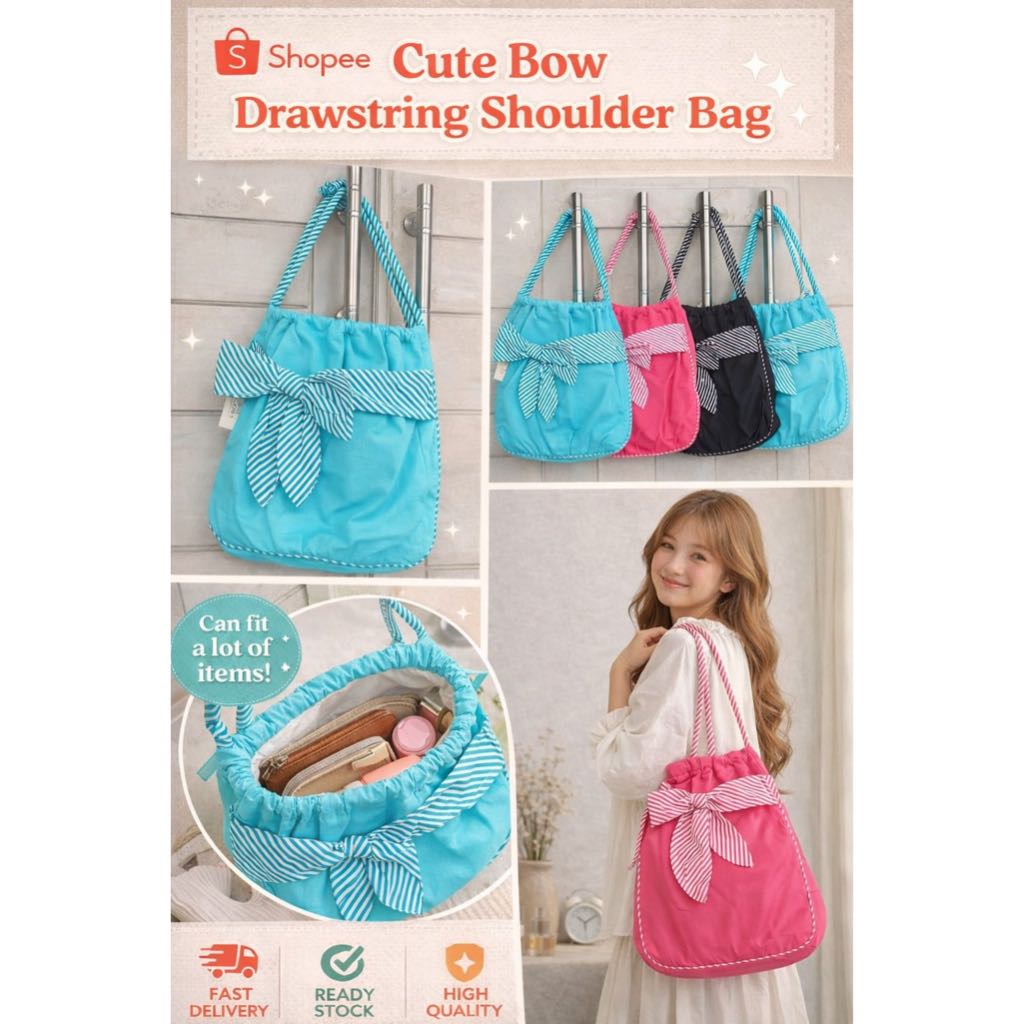 Naraya tas selempang wanita serut pita lucu shoulder bag kain tas wanita kekinian tas pita lucu