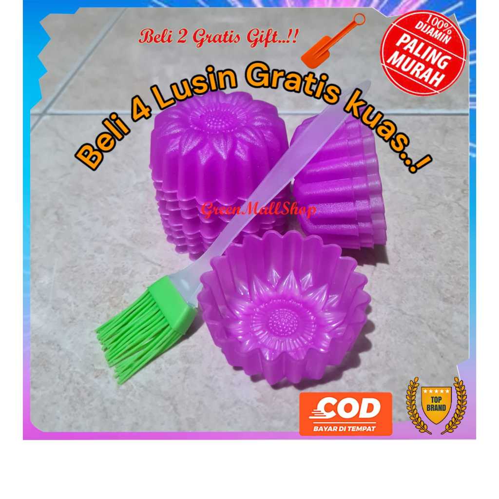 Murah 48 Pcs Cetakan Puding Agar Kue Teratai Talam Kering Bolu Putu Apem Jelly Spiral Coklat Bulat